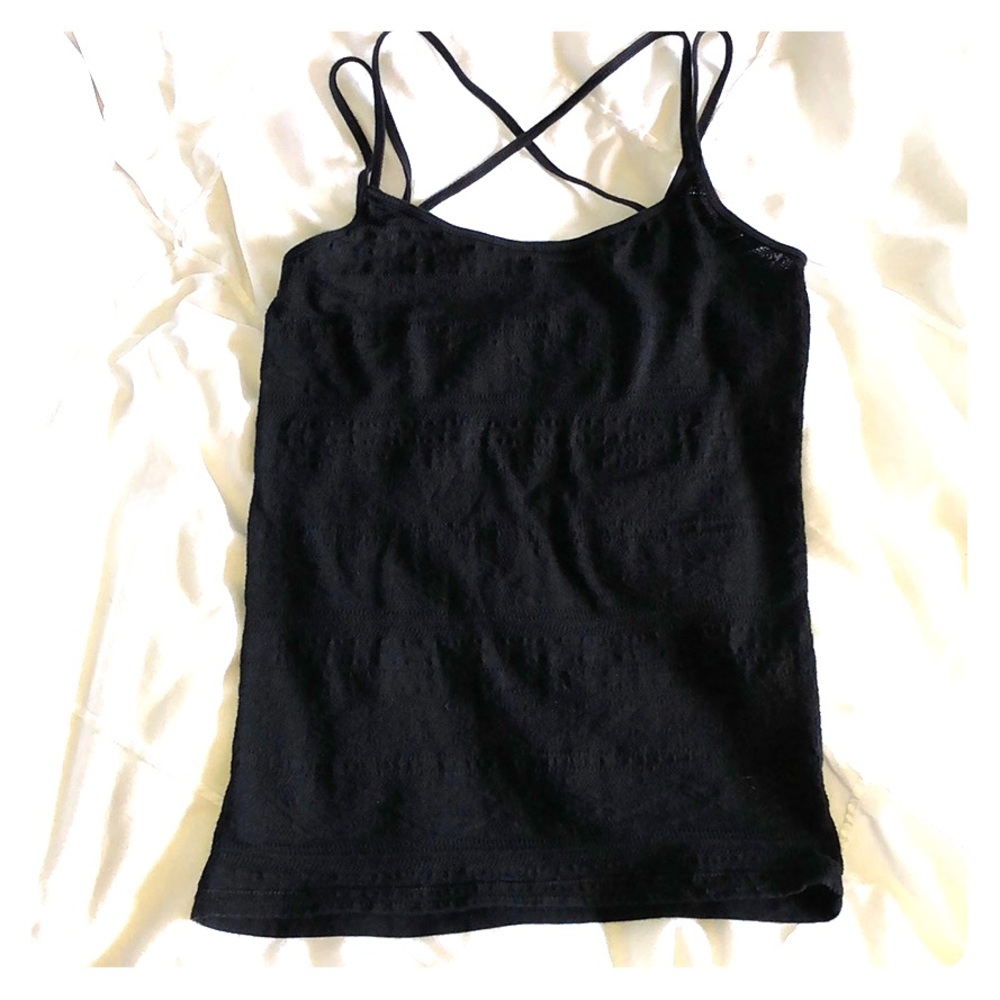 Black cami with cross back